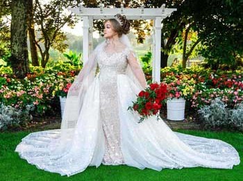 JD Photolens Wedding Photography: Bride in Garden Arch